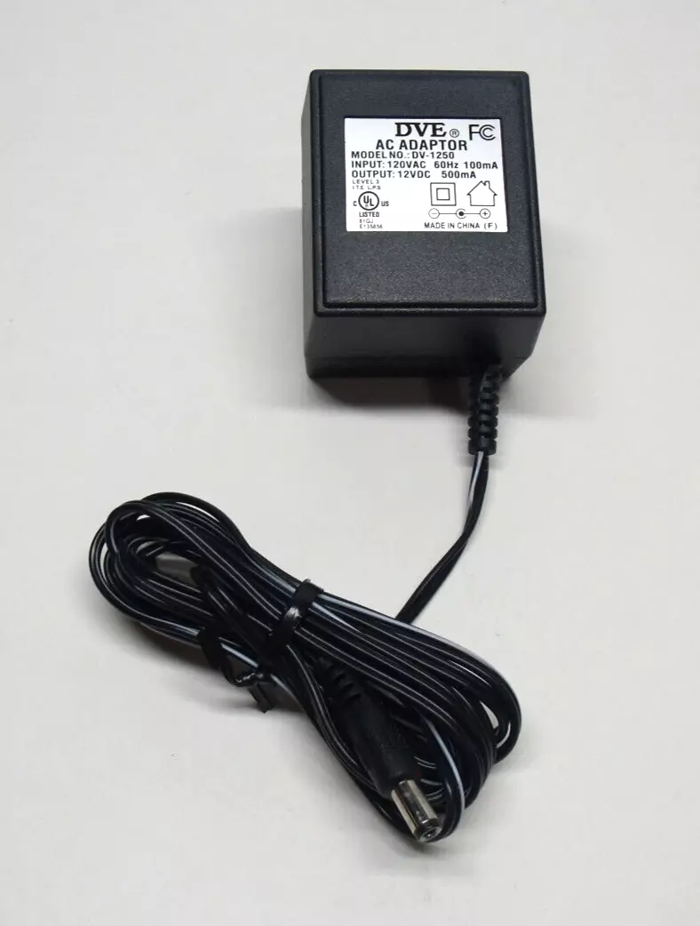 *Brand NEW*DVE DV-1250 DC 12V 500mA Class 2 AC Adapter Transformer Power Supply